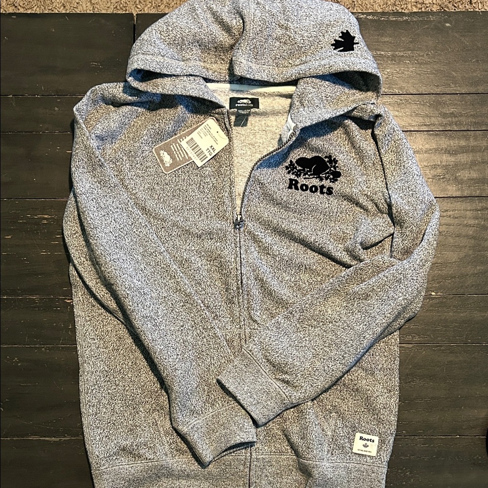 Roots Gray Zip-Up Hoodie